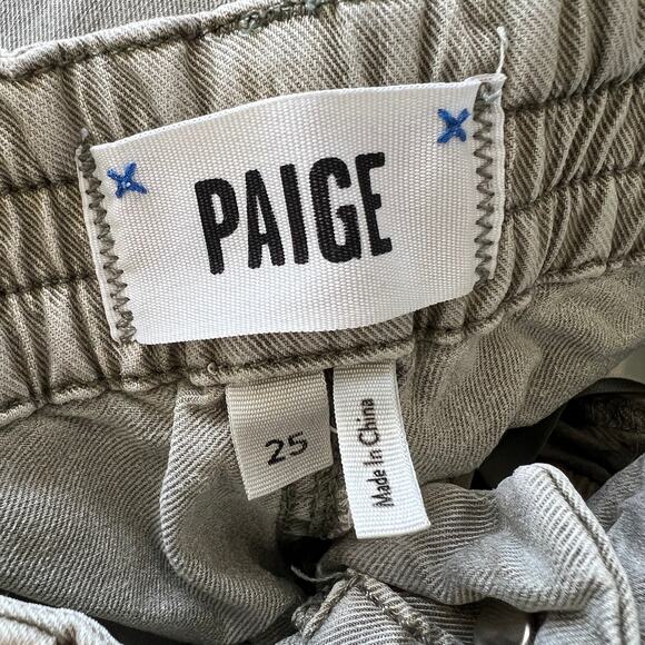 Paige Christy Pants Coastal Green Drawstring Women’s Pants Size 25 Stretch Twill - Picture 10 of 12